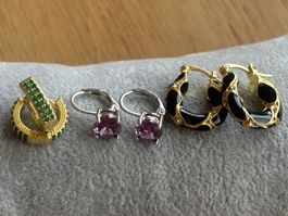Luxus Elegante Ohrstecker Ohrschmuck  Farbe: Gold Zirkonia
