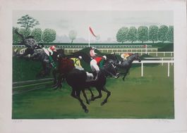 Pierre Charles BAYLE - THE STEEPLECHASE - Signée - Litho-