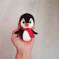 Pinguin, Schlüsselanhänger, Handarbeit, gehäkelt, Amigurumi