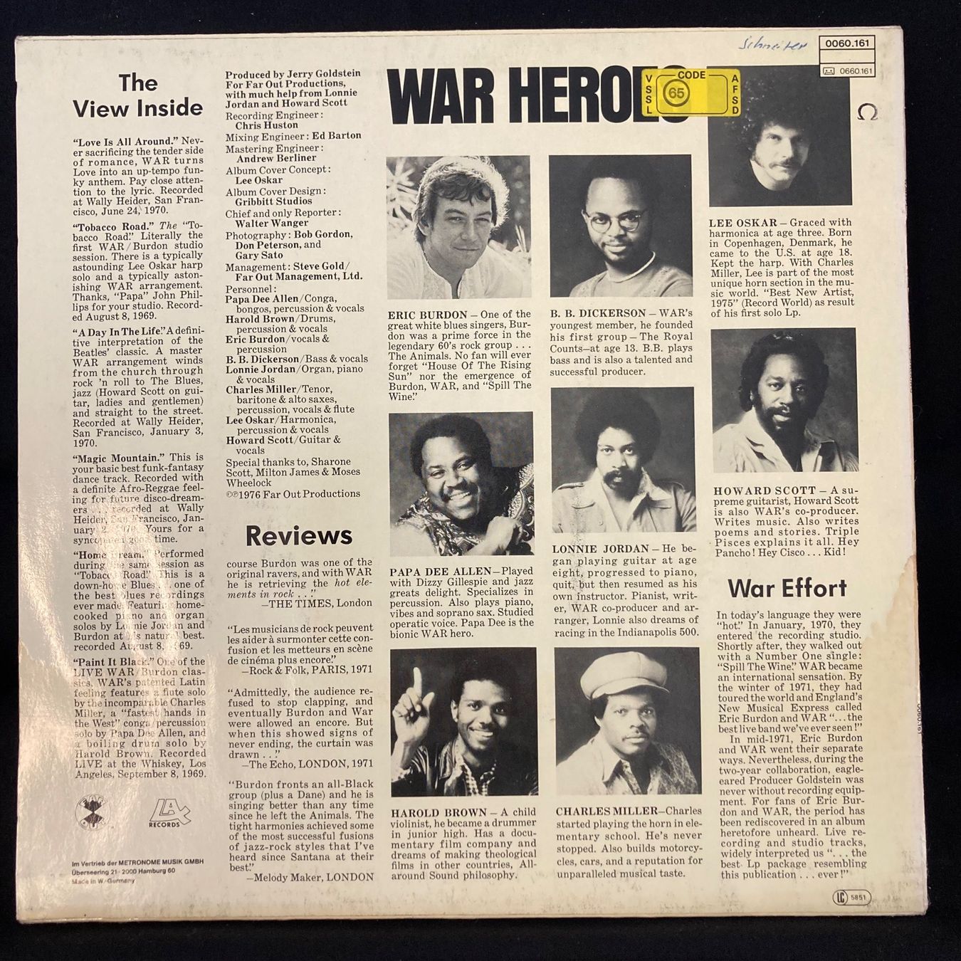 Schallplatten: War / Love is all around – Gebraucht aus St.Gallen von Out-take 1