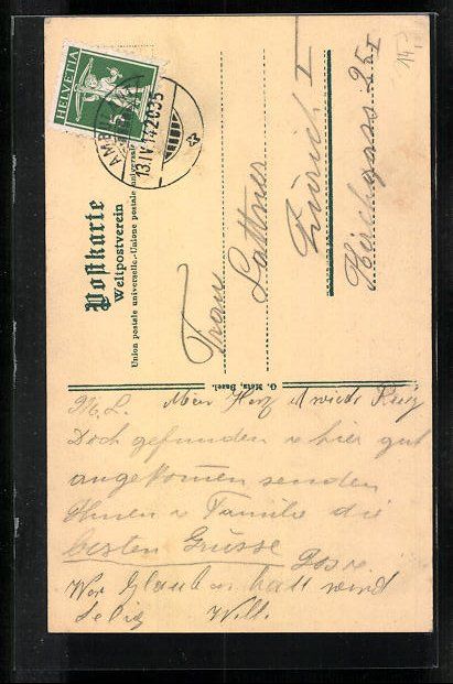 Cartoline postali: AK Zofingen, Unterer Stadteingang, 1914 – Usato da Berlin venduto da bartko-reher 1