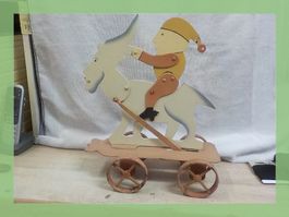 3 Metallspielzeug Ziege mit Reiter, Rarität, Vintage Deko 51