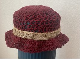 Hut, bordeauxrot, für den Sommer!