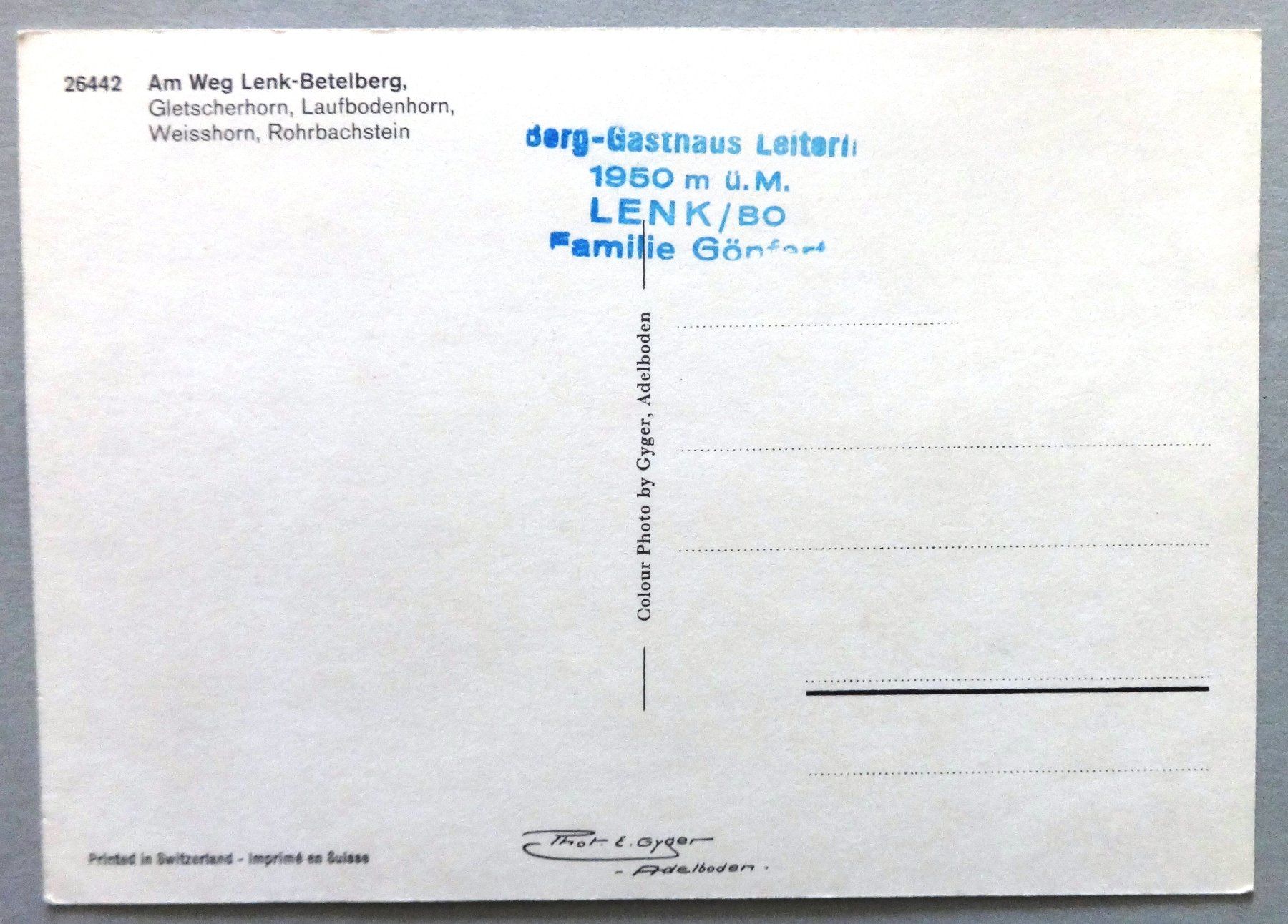 Cartoline postali: Am Weg Lenk-Betelberg – Usato da Fétigny venduto da Billy2miny 1