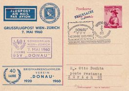 Grussflugpost Wien - Zürich 1960
