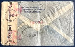 1943 Argentinien R- Flugpost Zensur Reich B.Aires -Stockholm