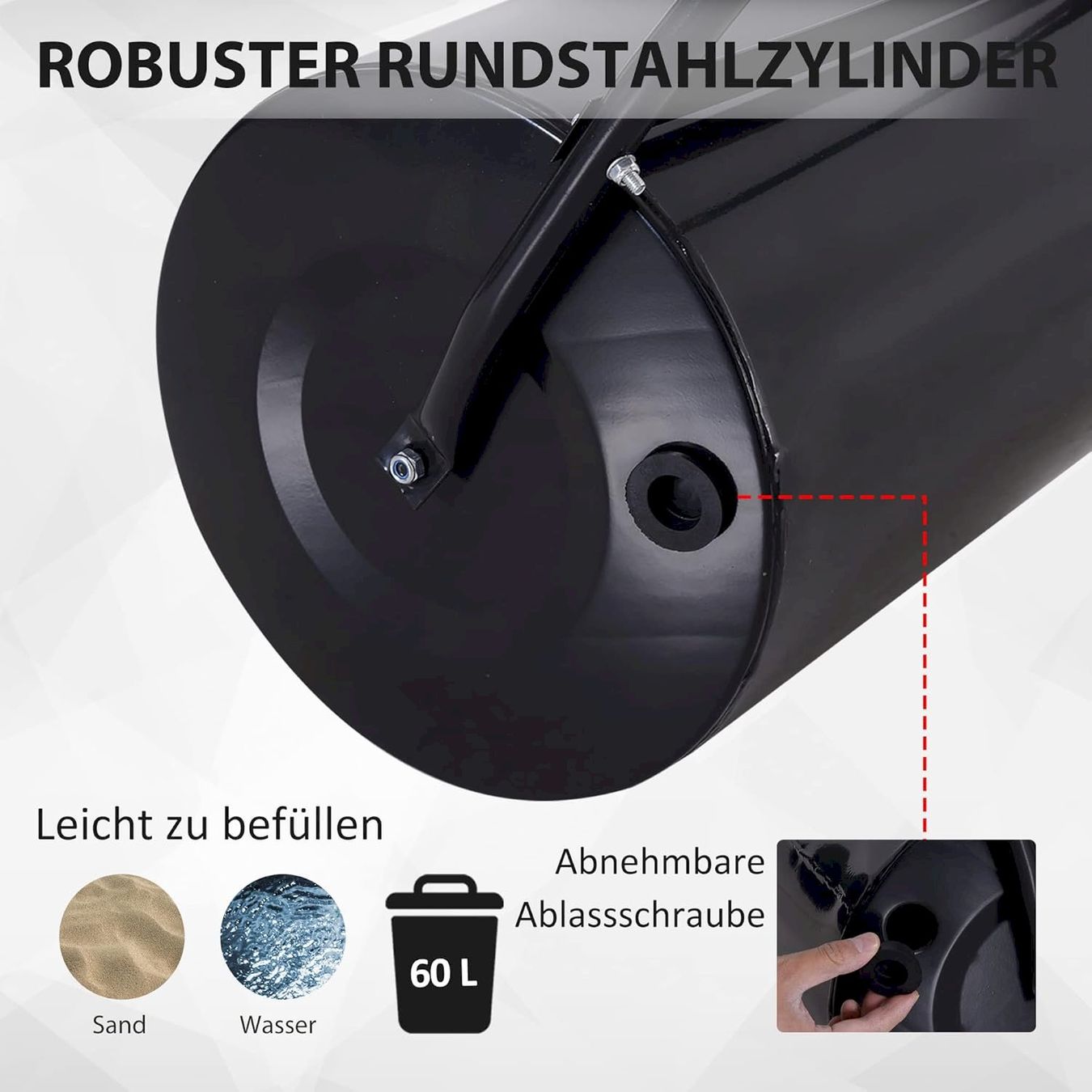 Tutti gli attrezzi: Outsunny Rasenwalze Schwarz – Nuovo e nell'imballaggio originale da Bottighofen venduto da zaap 3