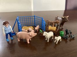 Playmobil Bauernhof Tiere Figur Ferkel Schaf Kuh Katze Zoo