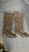 Elegante Lederstiefel Gr. 40 – Taupe – Absatz 7 cm – Premium