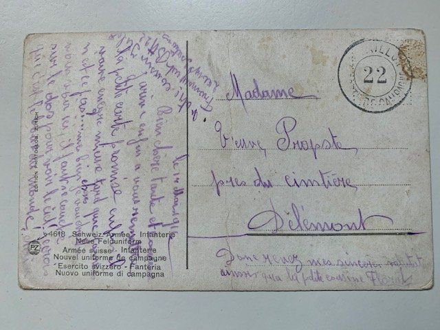 Cartoline postali: Carte postale de Boécourt JU - militaire – Usato da Delémont venduto da Trimbolo 1