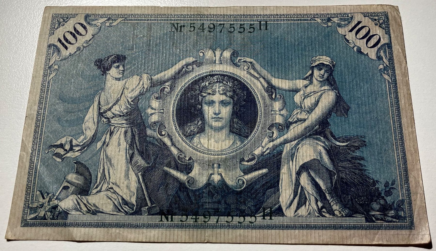 Billets de banque: Deutschland 100 Mark 1908 – D'occasion à Algetshausen par Carrhard 1