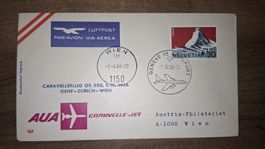 AUA Geneve - Zürich - wien 01.04.1966