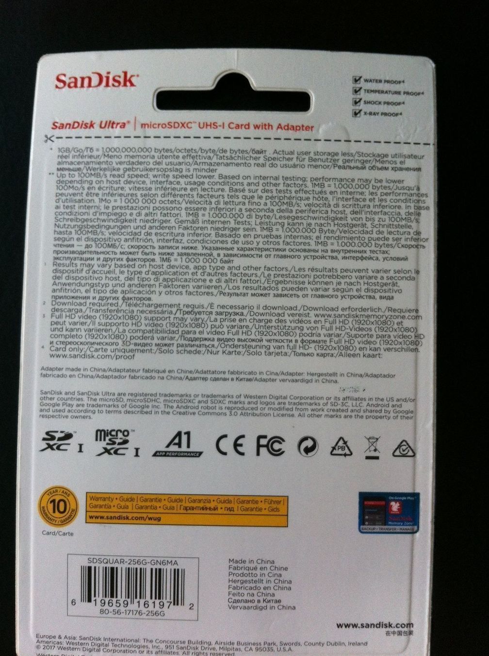 Sandisk Schede di memoria: 256GB SanDisk Ultra microSDXC (+Adapter) – Nuovo e nell'imballaggio originale da Widen venduto da Exchange01 1