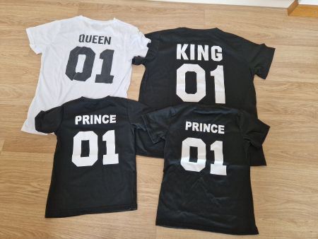 4 Familien T-Shirts KING QUEEN 2x PRINCE