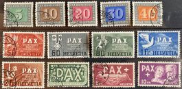 Kompletter PAX Satz 1945 gestempelt, SBK 886 Fr.