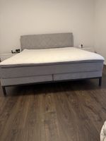 Boxspringbett grau mit topper, 180x200cm