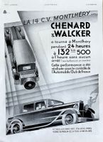 Chenard & Walcker Cars - Alte Werbung / Publicité 1931