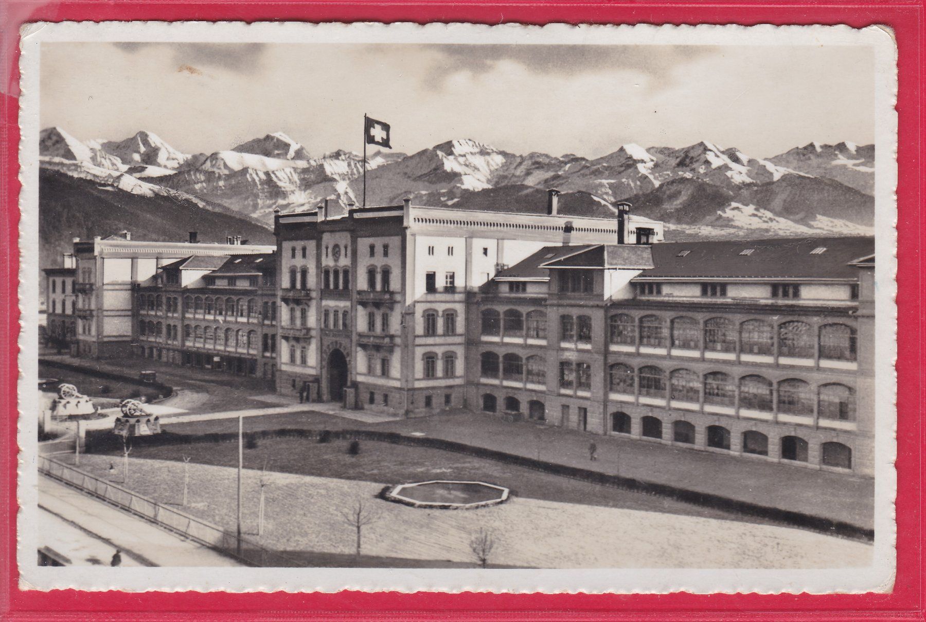 Ansichtskarten: THUN, KASERNE, EIGER, MÖNCH, JUNGFRAU, BLÜMLISALP – Gebraucht aus Oberrieden von Gebirgsstelze