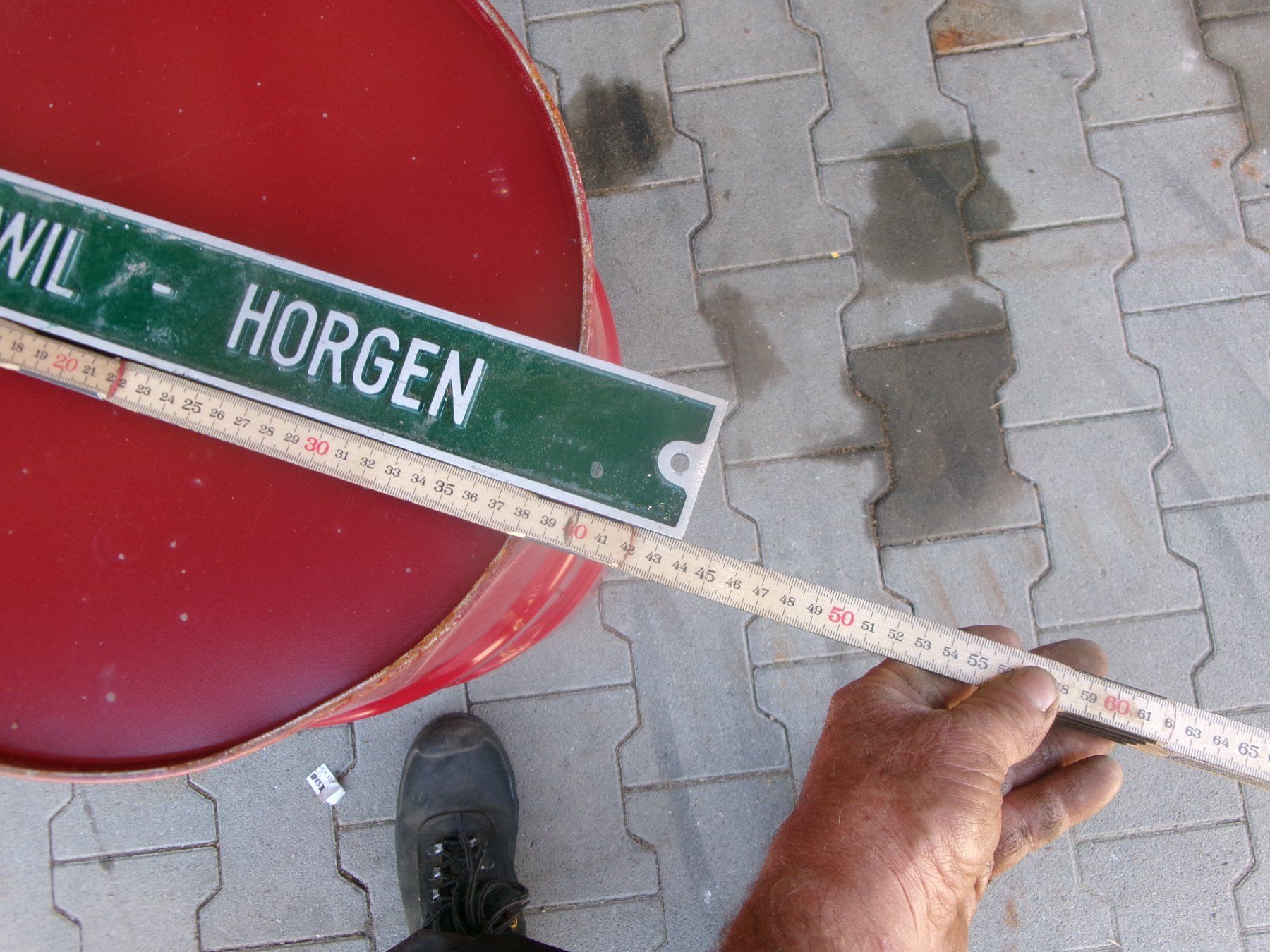 Insegne: Originales Aluschild  Thalwil-Horgen, – Usato da Eschenbach SG venduto da GM-29 1