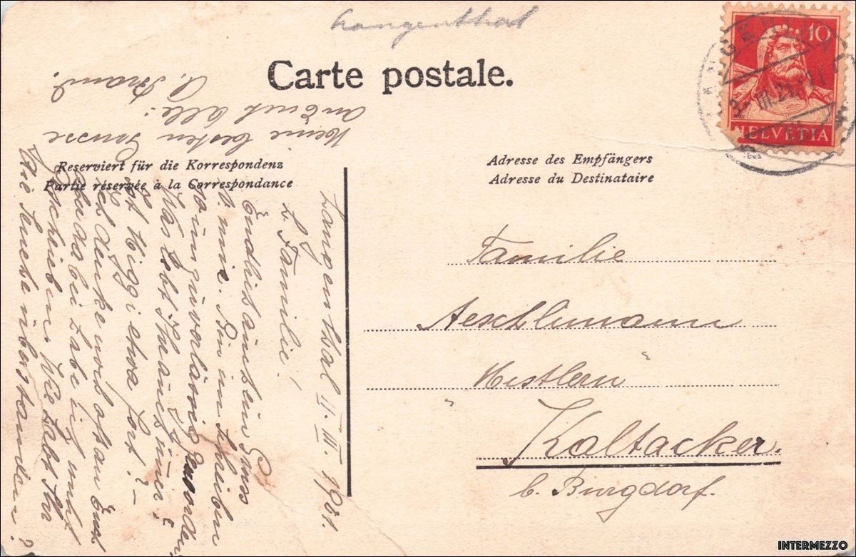 Ansichtskarten: Langenthal BE // Alte Villa 1921 – Gebraucht aus Basel von intermezzo12 1