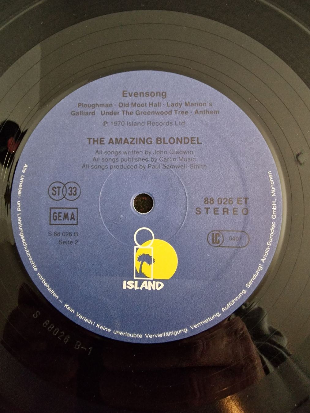 Dischi in vinile: Evensong - The Amazing Blondel – Usato da Pfaffnau venduto da gunport 1