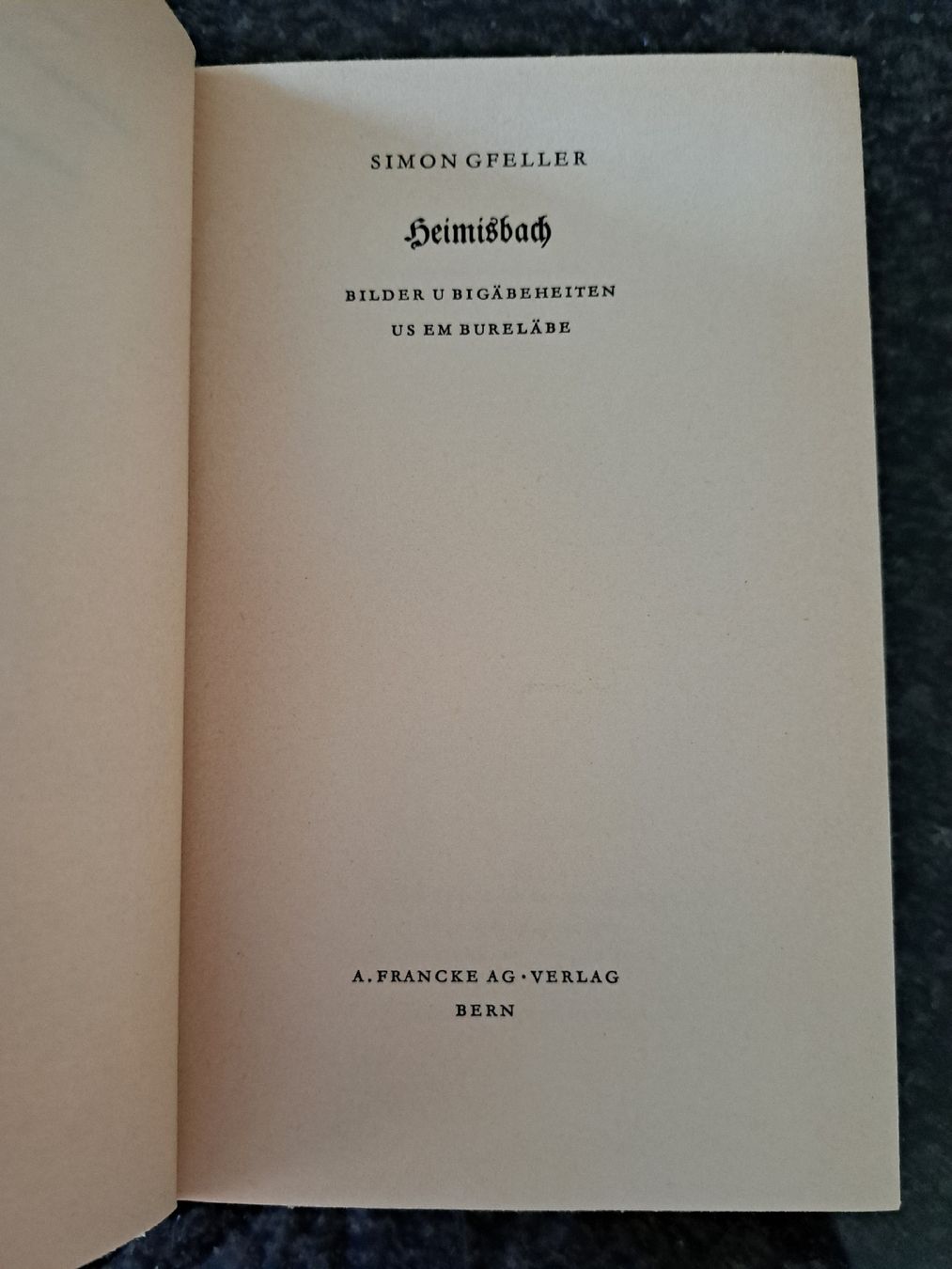 Livres: Simon Gfeller Heimisbach – D'occasion à Näfels par Haegli 1
