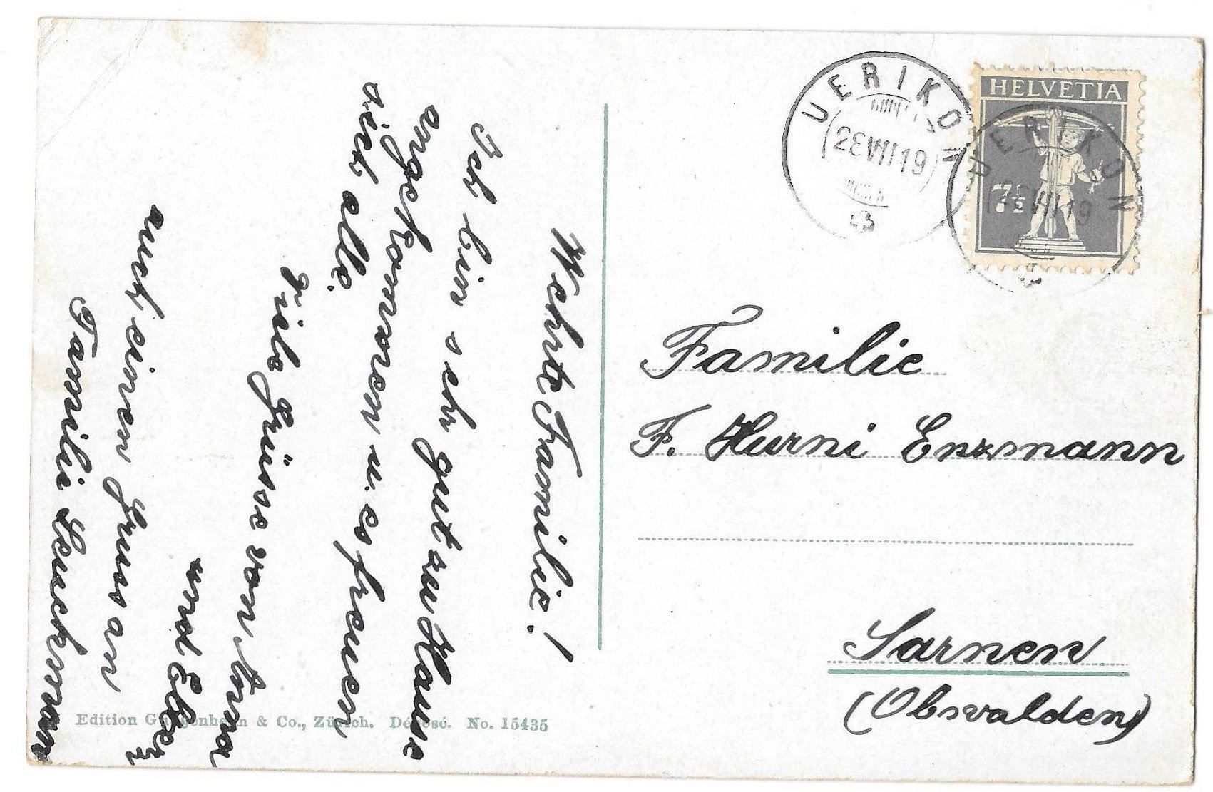 Cartoline postali: Uerikon Ansicht mit See – Usato da Olten venduto da clotaldi 1