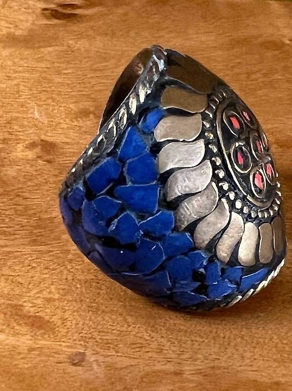 Anelli: Bague berbère mosaique de lapis lazuli – Usato da Neuchâtel venduto da alexandrigor 1