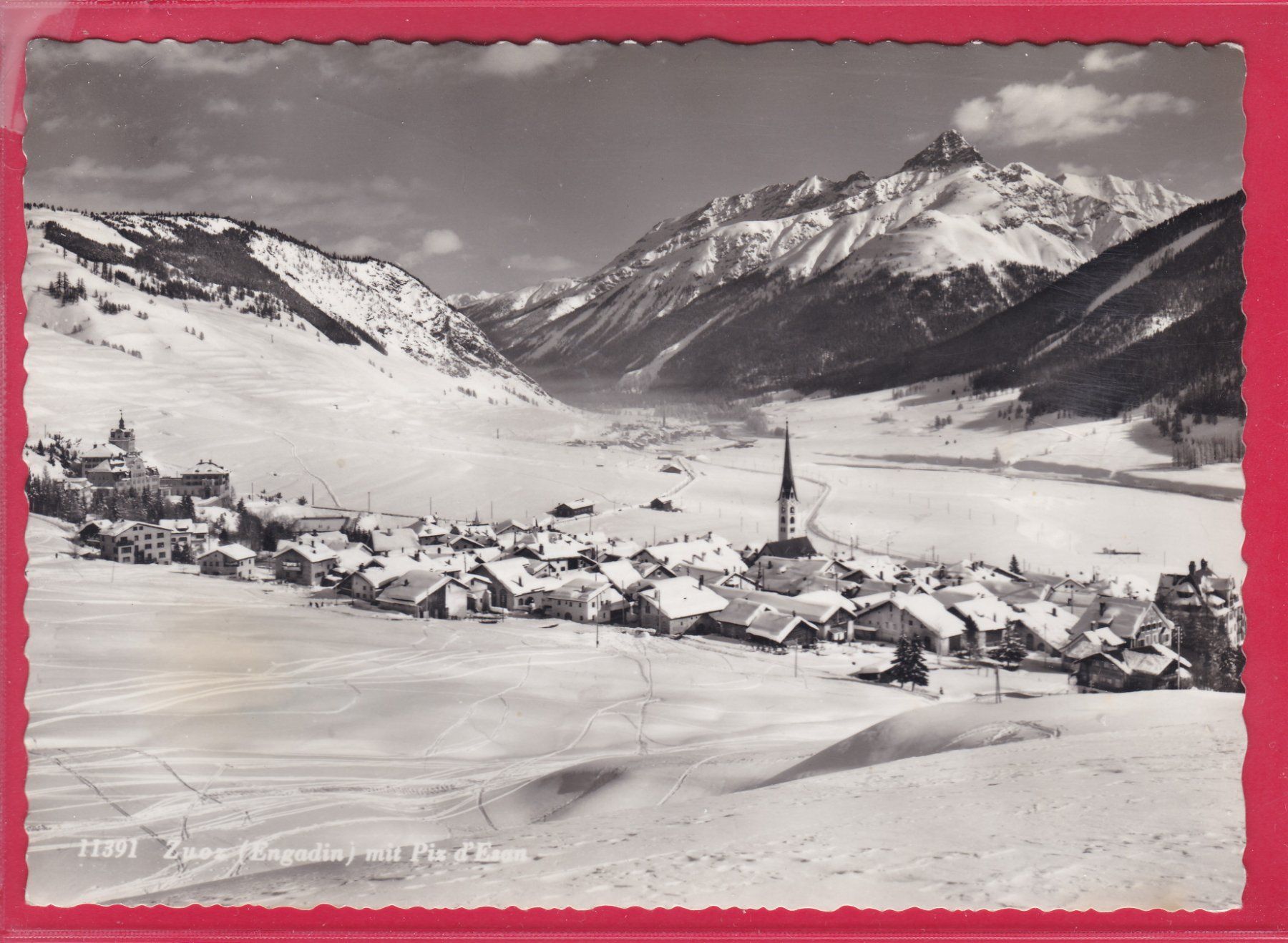 Cartoline postali: ZUOZ MIT PIZ D'ESAN, FELDPOST – Usato da Oberrieden venduto da Gebirgsstelze