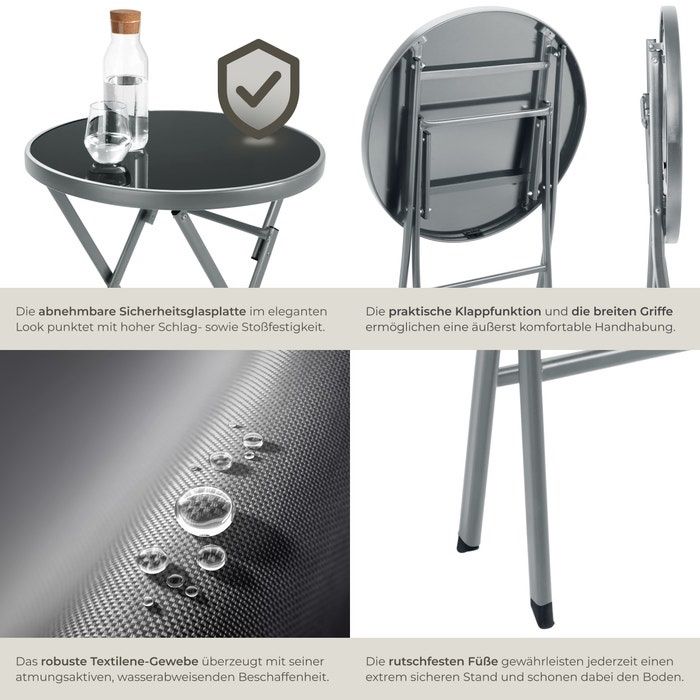 Set di tavolo e panche: Bistro-Set Düsseldorf grau – Nuovo e nell'imballaggio originale da Oberegg venduto da MZ_DiesundDas 2