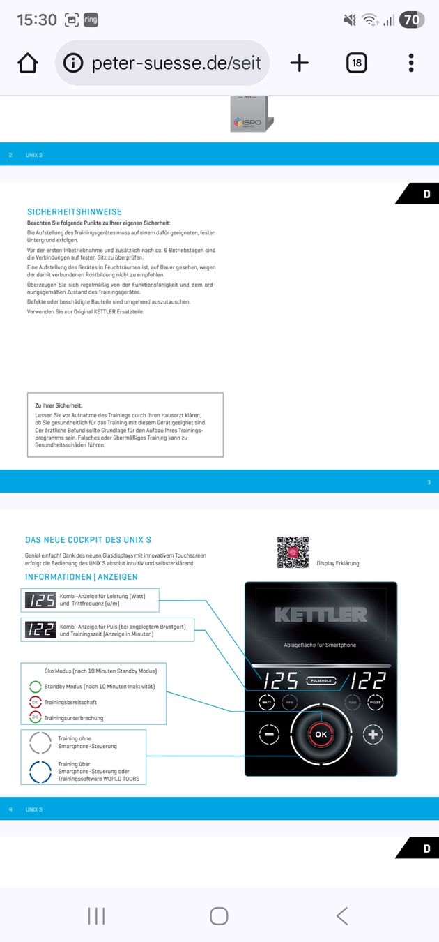 Kettler Hometrainer: Kettler UNIX S Crosstrainer – Usato da Weisslingen venduto da romanonerii 6