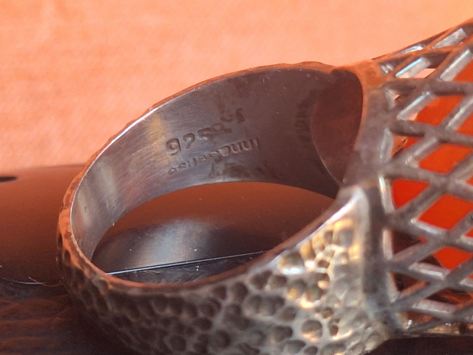Anelli: Bague argentée avec pierre orange 925 – Usato da Tannay venduto da v1n1p00h 2