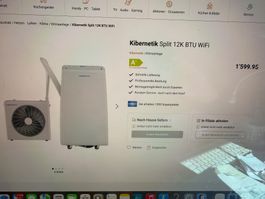 Neue Kibernetik Klima Split 12K BTU wifi die letzte am lager