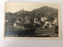 Alte Ansichtskarte Wattwil m. Burg Yberg - Zugwagons
