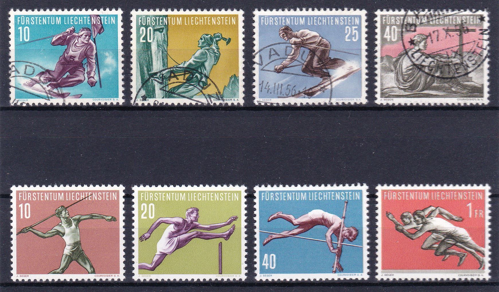 Alle Briefmarken: FL 278-81 gest.+286-89 postfr., SBK 85.- – Gebraucht aus Wenslingen von riger11