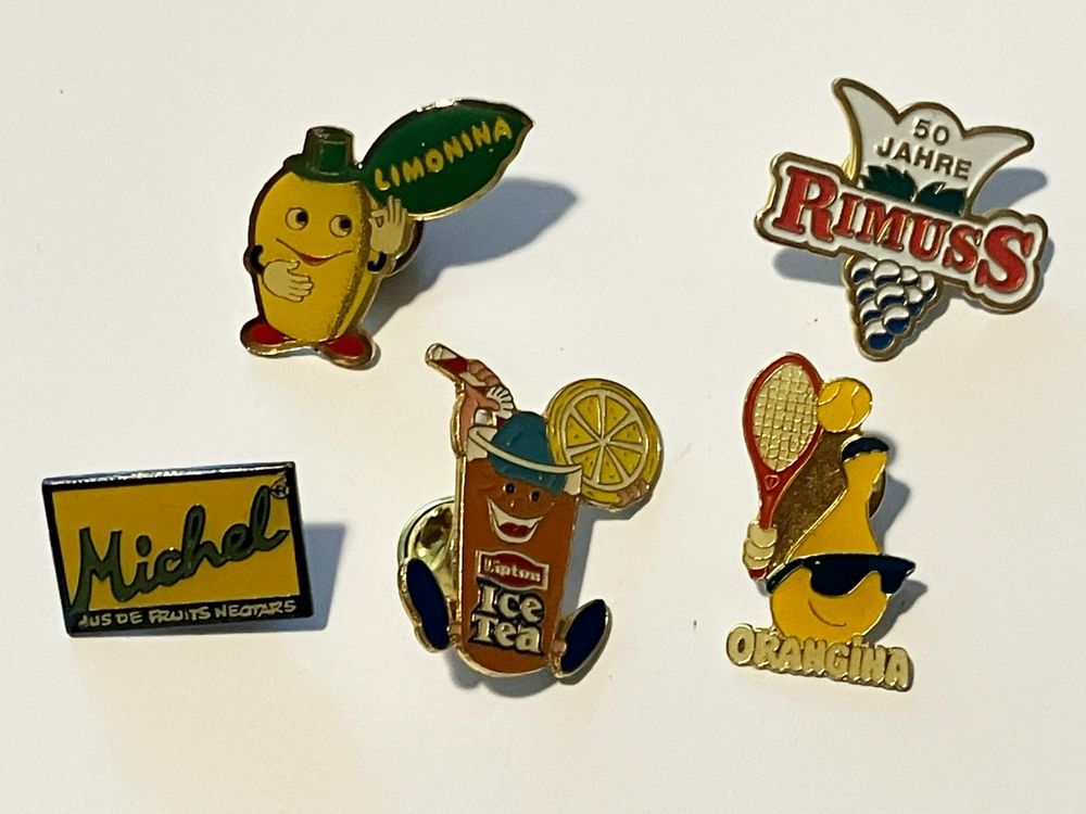 5 Pins Rimuss Michel Orangina Limonina Lipton-IceTea | Kaufen auf Ricardo