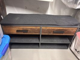 Holz Schuhregal mit Sitzbank