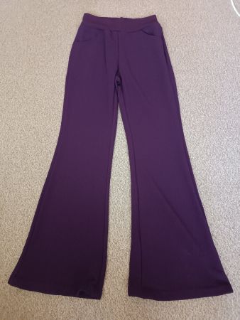Schlaghose Stretch mit hoher Taille dunkelviolett