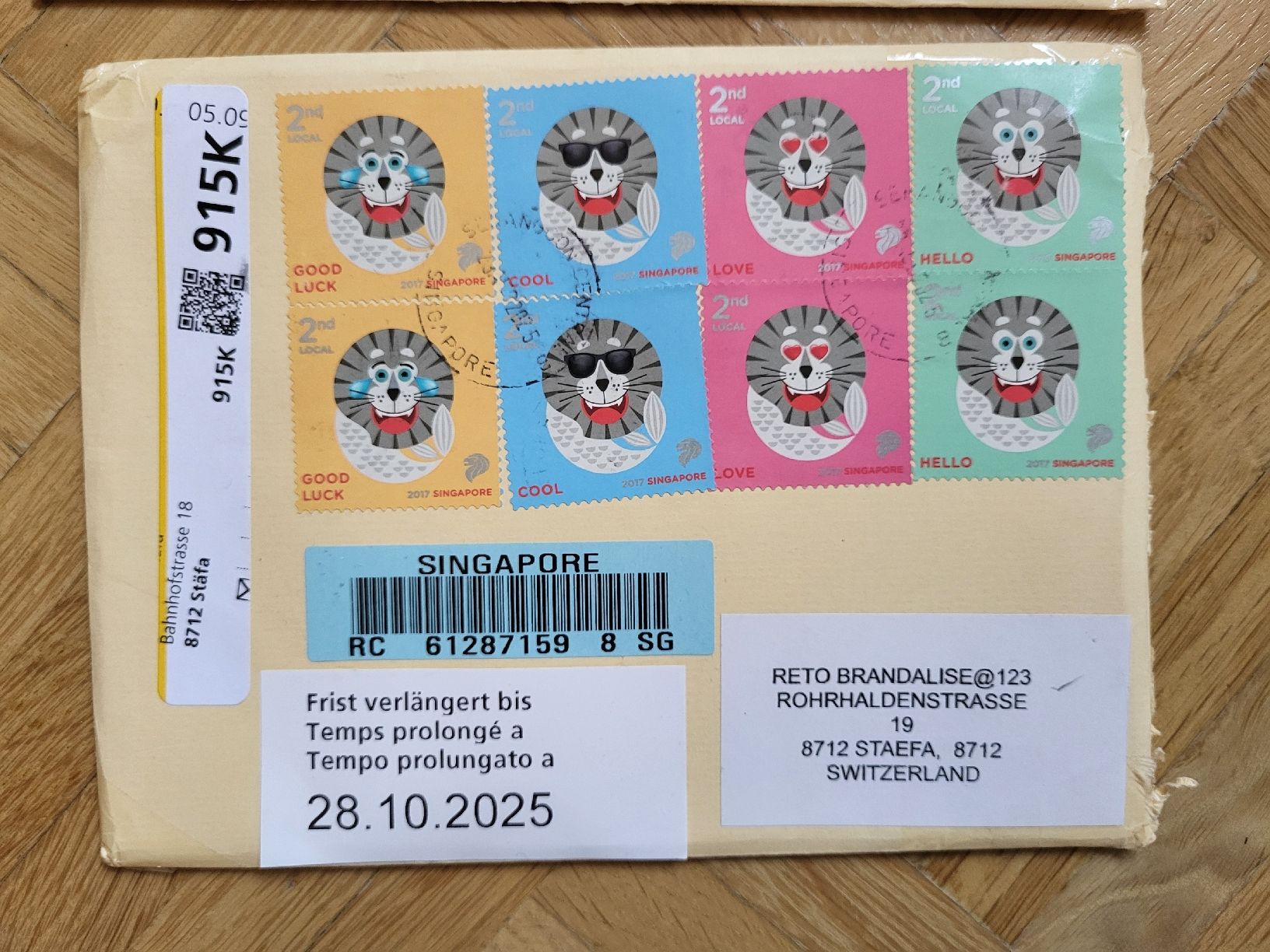 Alle Briefmarken: 2017/20, Singapur  - 2 schöne Briefumschläge – Gebraucht aus stäfa von brandy66 2