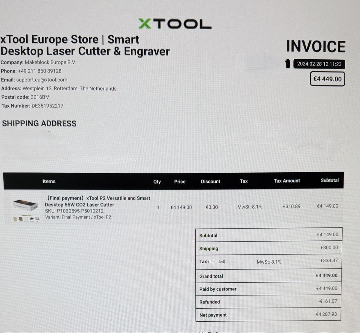XTool Tutte le macchine: Xtool P2 55W CO2 Laser Cutter – Usato da Uznach venduto da Freak21 5