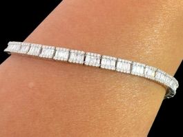 Diamanten 3.8c Tennis Armband 18k WG Länge 18.3cm *S1730