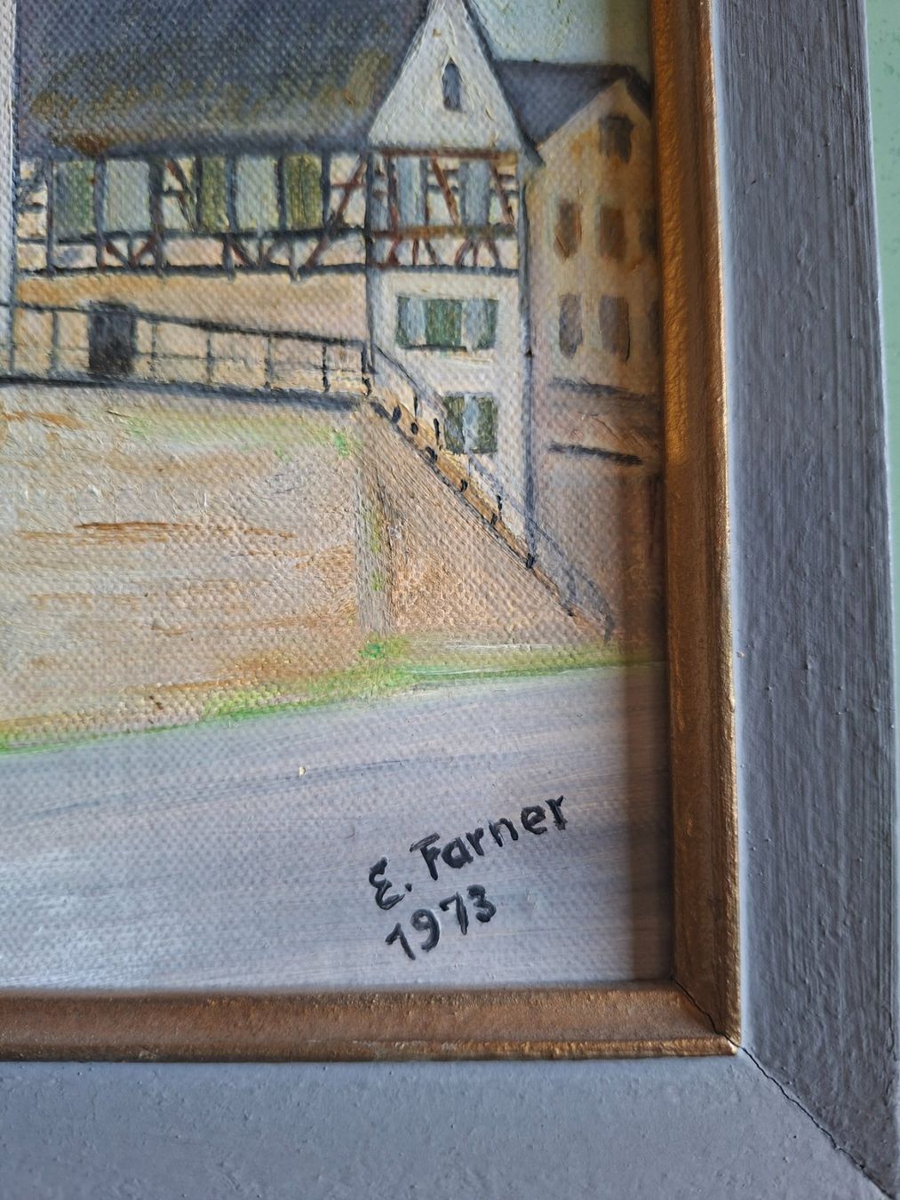 Gemälde: Gemälde Kirche E. Farner 1973 gerahmt  Dörflingen – Gebraucht aus Schaffhausen von meteor7 2