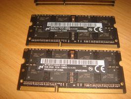 2 stück 8gb ddr3 PC3L 12800 (1600) RAM für Laptop.