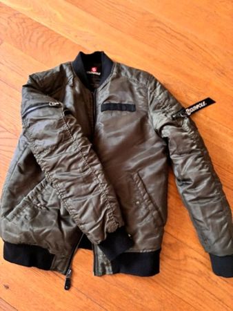 stylische, dunkelgrüne Bomberjacke, Gr. L