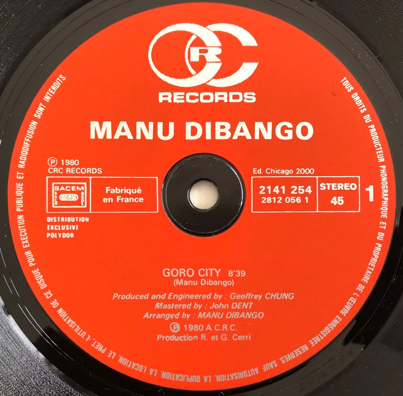 Vinyles: MANU DIBANGO - GORO CITY / REGGAE MAKOSSA – D'occasion à Poliez-Pittet par Newtown-Records 2