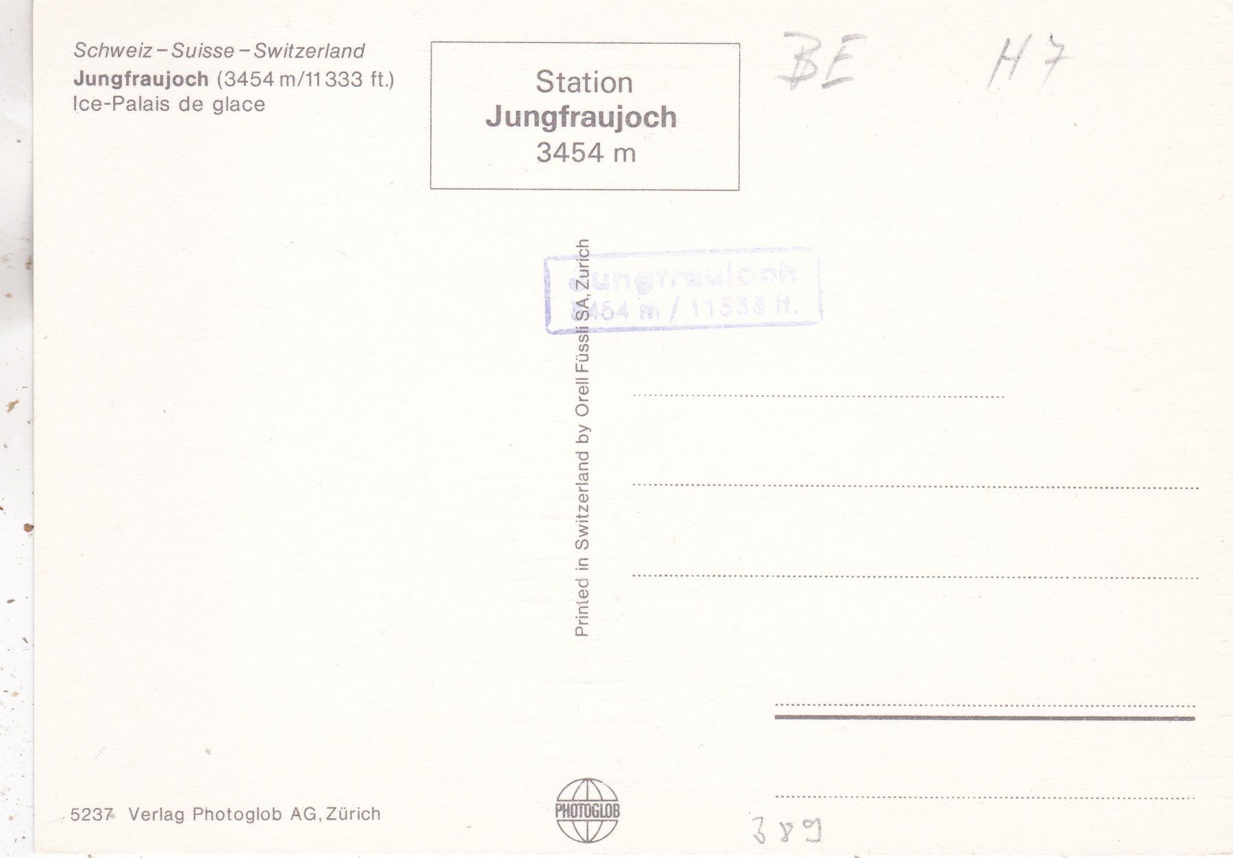 Ansichtskarten: Station Jungfraujoch Eispalast  Bahn – Gebraucht aus Herisau von Lisegrat2008 1