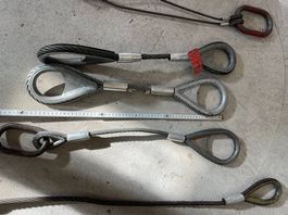 4x Drahtseilschlingen Anschlagseile Stahlseilschlaufen