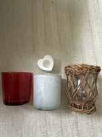 Set of 4 Candle Holders, Spring Decor, Rustic, Heart 45