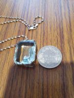 Top: XXL Gablonz Anhänger in Silber-Montur an Silber-Kette