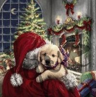Serviette puppy at fire (1462) 2Stk.